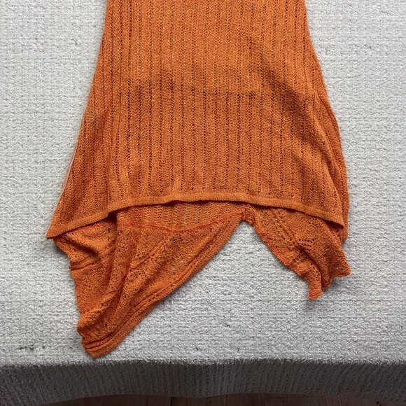 Y2K Caty Lesca Paris Crochet Knit Boho Layered Festival Top Orange Wom Sz 2 - Picture 10 of 10